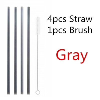 4/10PC Special Fine Curved Glass Straight Bend  Drinking Glass Straws Reusable Eco-friendly With Cleaning Brush