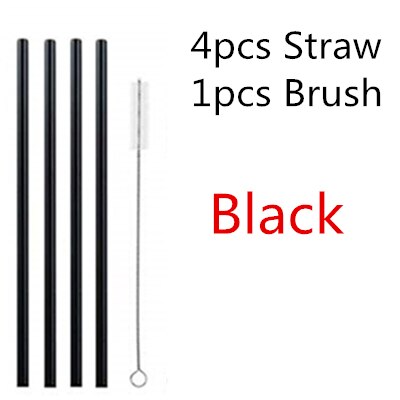 4/10PC Special Fine Curved Glass Straight Bend  Drinking Glass Straws Reusable Eco-friendly With Cleaning Brush