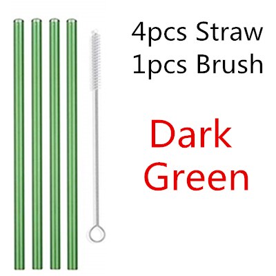 4/10PC Special Fine Curved Glass Straight Bend  Drinking Glass Straws Reusable Eco-friendly With Cleaning Brush