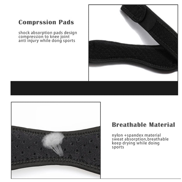 1 Piece Knee Patellar Tendon Knee Support Strape Brace Adjustable Shock Absorption Compression Knee Pad Sleeve for Basketball