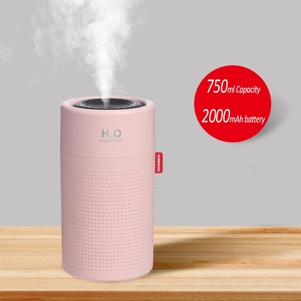 Wireless Air Humidifier USB Portbale Aroma Diffuser 2000mAh Battery Rechargeable Umidificador Essential Oil Humidificador