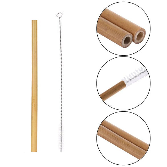 5Pcs Natural Bamboo Straws Organic Reusable Drinking Straw Eco Friendly Cocktail Drink Straw With Brush Wedding Party Bar Supply