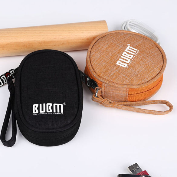BUBM Earphone Carrying Case Holder Storage Bag USB Gadget Organizer Headphone Mini Pouch for Earbuds, Airpods, Cable, USB Drive
