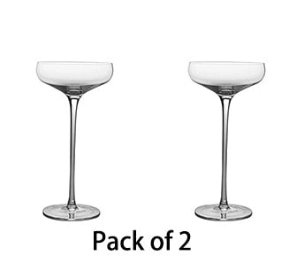Free Shipping Extra Tall 2PCS 240ML Goblet Cocktail Glass Martini Glass Barware Set of 2 (Clear set of 2 201-300ml)