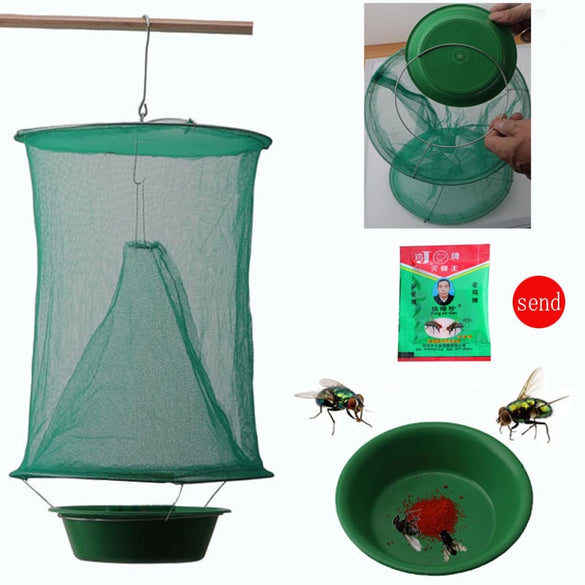 OGFFHH Health 1PCS Pest Control Reusable Hanging Fly Catcher Killer Flies Flytrap Zapper Cage Net Trap Garden Home Dropshipping