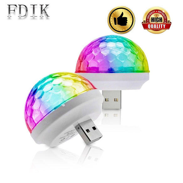 LED USB Music Sound Control Lamps Multicolor DJ Atmosphere lamp Small Magic ball Bulb 4W DC 5V LED Light Stage lighting effect