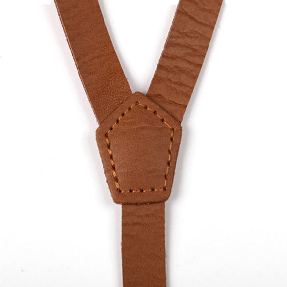Adult Suspenders Faux Leather Suspender Men Y-Shape Braces Adjustable Clip-On Belt Slim Suspender Pants Jeans Braces