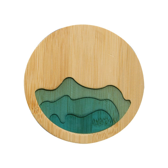 6pcs/lot Natural Coaster Resin Cup Mat Placemat Heat-resistant Tea Coffee Mug Drink Pad Wooden Round Kitchen Decoration Durable