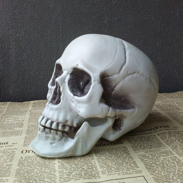 1 Pcs Halloween Artificial Skull Head Model Horror Prop Plastic Skull Head DIY Decorations Bars Ornament