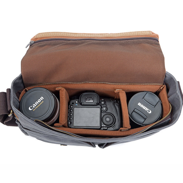 Camera Bag with Photo Pouch Canvas DSLR SLR Strap Case Casual Shoulder Bag Vintage Messenger Comfort Camera Bag Men's Handbags