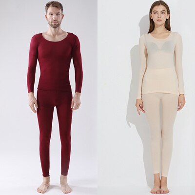 Jerrinut Thermal Underwear For WomenMen Winter Warm Long Johns Women's Thermal Underwear Set Thermo Underwear For MaleFemale