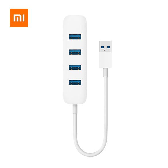 XIAOMI 4 Ports USB3.0 Hub with Stand-by Power Supply Interface USB Hub Extender Extension Connector Adapter for PC Laptop (White)
