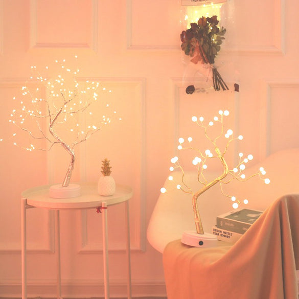 LED Night Light Mini Christmas Tree Copper Wire Garland Lamp For Home Kids Bedroom Decor Fairy Lights Luminary Holiday lighting
