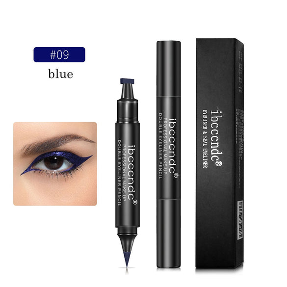 IBCCCNDC Brand Makeup Black Eye Liner Liquid Pencil Quick Dry Waterproof Black Double-ended Makeup Stamps Wing Eyeliner Pencil