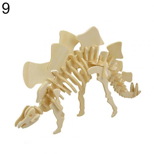 Kids 3D Dinosaur Puzzle Funny 3D Simulation Dinosaur Skeleton Puzzle DIY Wooden Educational Toy for Kids Gift