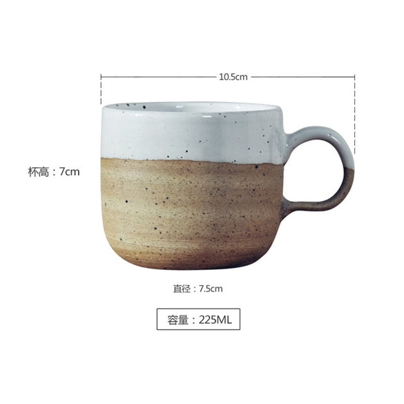 225ML Nordic Art Retro Frosted Ceramic Coffee Cup Single Modern Household Stoneware Coffee Mug American Office Afternoon Tea Set