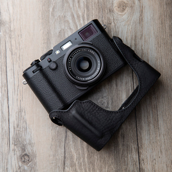 Handmade Genuine Leather Camera Case For FujiFilm X100F Fuji x100f X100-F Camera Half Bag Body Cover Open battery