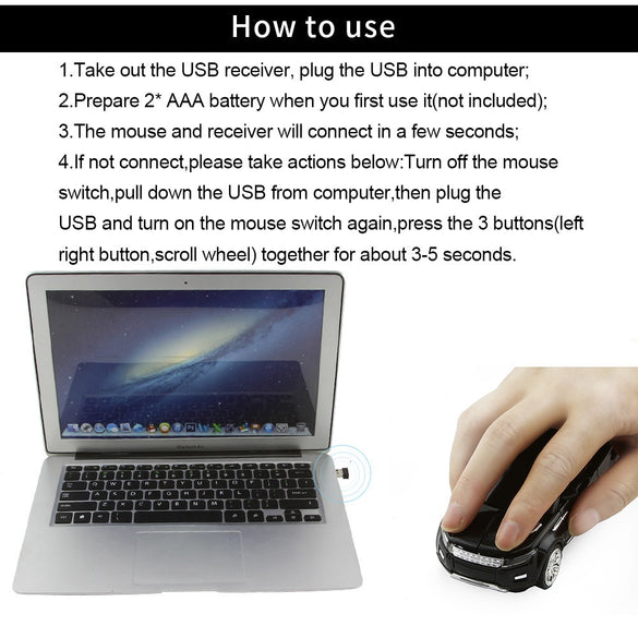 CHYI Wireless Car Shape Computer Mouse Usb Optical Mini 3d Ergonomic SUV Gaming Mice Portable PC Gamer Mause For Laptop Macbook