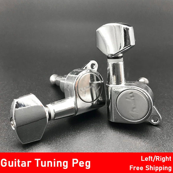 6PCS Guitar Tuning Pegs Tuner Machine Heads DIY FD Logo tuning peg machine head Chrome-BLack-Gold