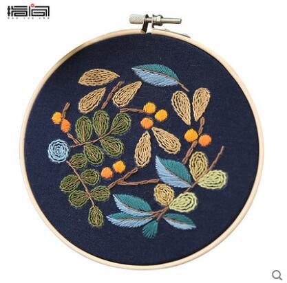 Floral Embroidery Set Full Range Of Cross Stitch Stamped Embroidery Cloth Bordar A Mano Herramientas Punch Needle Embroidery Kit