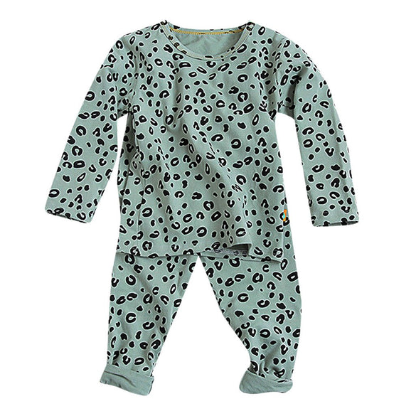 newborn baby boy clothes Toddler baby Girls Long Sleeve Tops Leopard Pants pajamas Sleepwear Outfits одежда для новорожденных