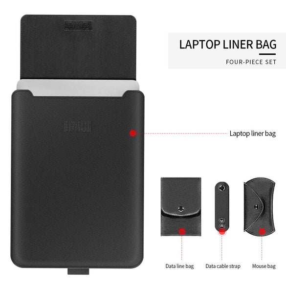 Laptop Bag PU Leather Sleeve Bag Case For Macbook Air Pro 13 15 Notebook Sleeve Bag For Macbook air 11 12 13.3 15.4 inch Case