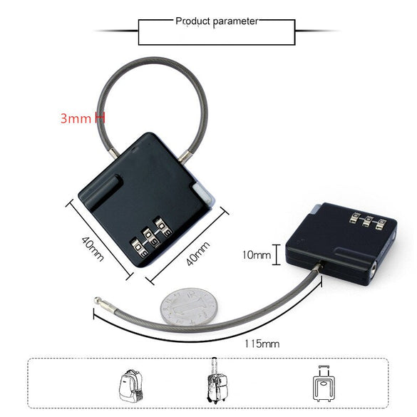 Mini 3 Dial Digit Number Code Resettable Security Password Combination Security Travel Safe Lock For Padlock Luggage Lock Of Gym