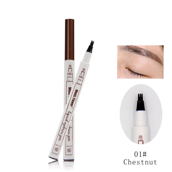 3 Colors Music Flower Brand Makeup Fine Sketch Liquid Eyebrow Pen Waterproof Tattoo Super Durable Eye Brow Pencil Smudge-proof