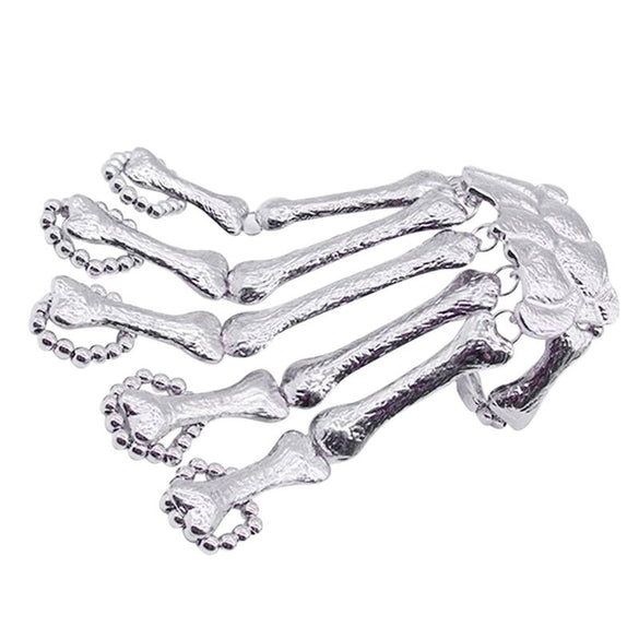 Halloween Props Gift Fun Nightclub Party Punk Finger Bracelet Gothic Skull Skeleton Bone Hand Finger Bracelet Party Decoration
