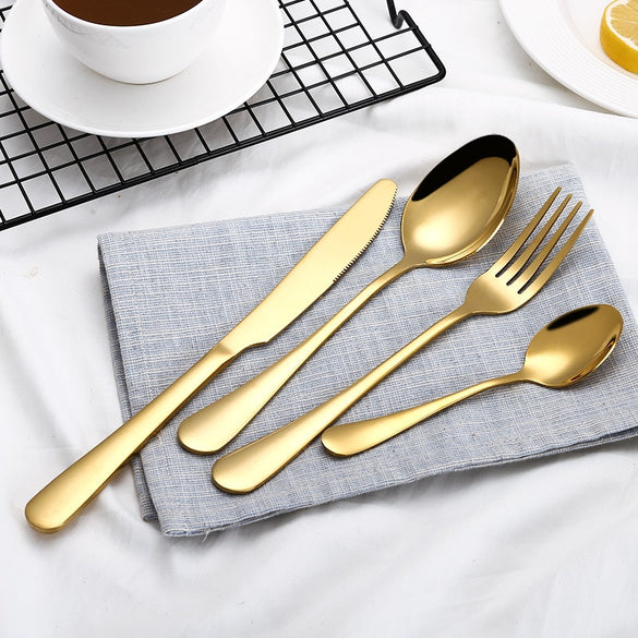 Wholesale Black Cutlery Set Stainless Steel Dinnerware Tableware Silverware Sets Dinner Knife and Fork forks knives spoons