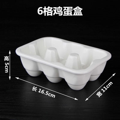 Creative ceramic 6 grid 12 grid egg tray Household kitchen refrigerator fresh egg storage box baking tableware baking egg tray