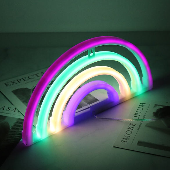 Creative LED Neon Sign Night Light Rainbow Love Wedding Party Decoration Neon Lamp Christmas Decor for Home Ornaments Xmas Gifts