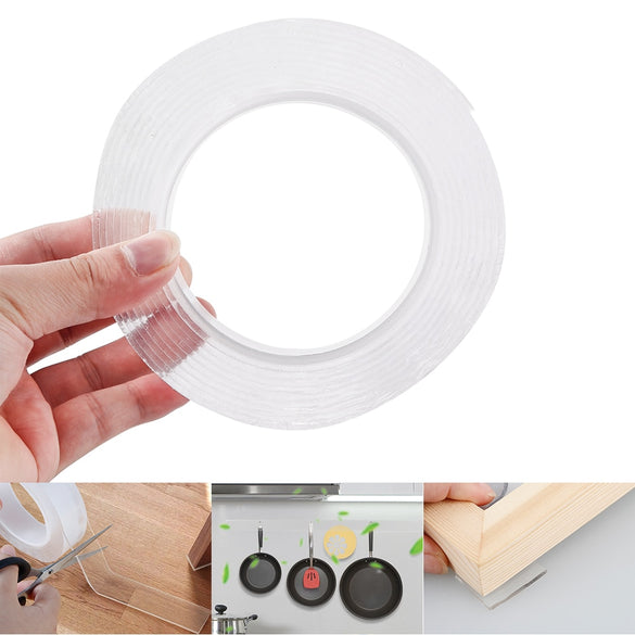 1/2/3/5m Reusable Double-Sided Adhesive Nano Traceless Tape Removable Sticker Adhesive Loop Disks Tie Glue Gadget