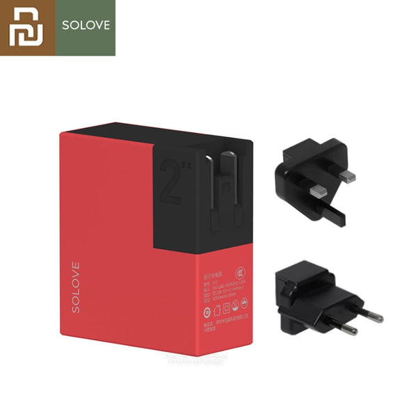 Youpin SOLOVE 2 in 1 Travel Bussiness Charger&Power Bank 5000mAh Portable Universal Plug US EU UK Compact Design Adapter