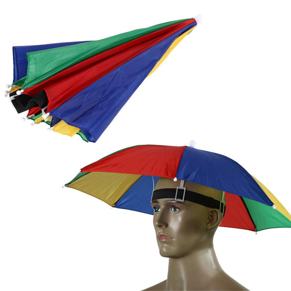 Portable Rain Umbrella Hat Army Green Foldable Outdoor Pesca Sun Shade Waterproof Camping Fishing Headwear Cap Beach Head Hats