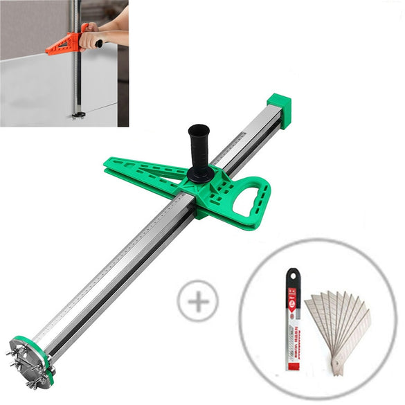 New Woodworking Stainless Steel Manual Gypsum Board Cutting Artifact Roller Type Hand Push Drywall Cutting Tools
