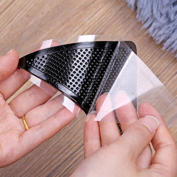 4Pcs Home Floor Rug Carpet Mat Grippers Self-adhesive Anti Slip Tri Sticker Reusable Washable Silicone Grip Car Perfume Pad