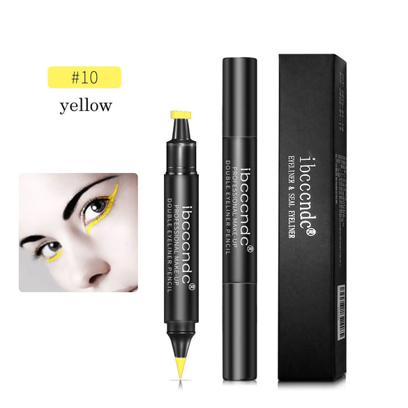 IBCCCNDC Brand Makeup Black Eye Liner Liquid Pencil Quick Dry Waterproof Black Double-ended Makeup Stamps Wing Eyeliner Pencil