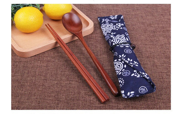 Chinese Chopsticks Environmentally Friendly Portable Wooden Cutlery Sets Wooden Chopsticks And Spoons Travel Suit
