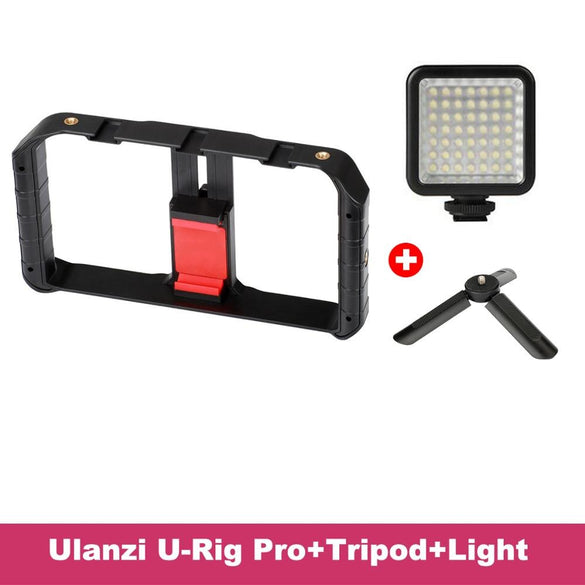 Ulanzi U-Rig Pro Handheld Smartphone Video Rig Handle Grip Cold Shoe Mounts Vlogging Rig Stabilizer for iPhone Videomakers