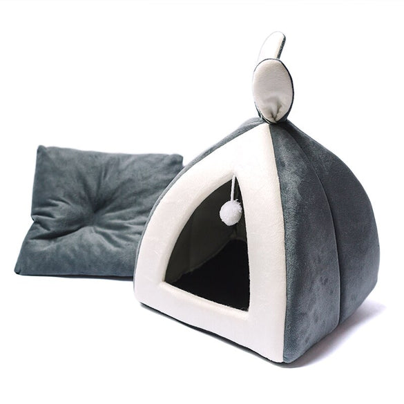 Hot sell Pet Cat Bed Indoor Kitten House Warm Small for cats Dogs Nest Collapsible Cat Cave Cute Sleeping Mats Winter Products