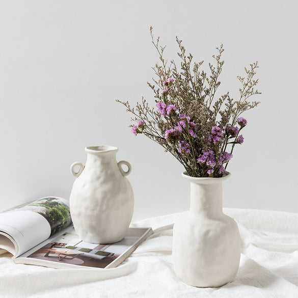 Home Decoration Vase Nordic Style Ceramic Vase And flower Pot White SSmall flower Pot Home Decoration Large Medium And Small Vas
