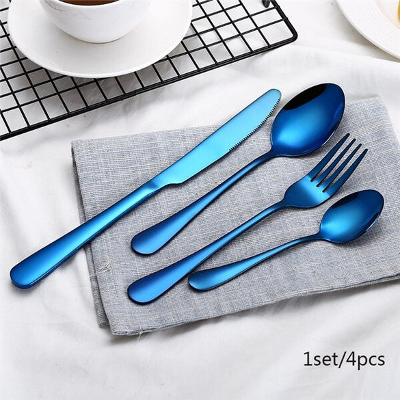 Wholesale Black Cutlery Set Stainless Steel Dinnerware Tableware Silverware Sets Dinner Knife and Fork forks knives spoons