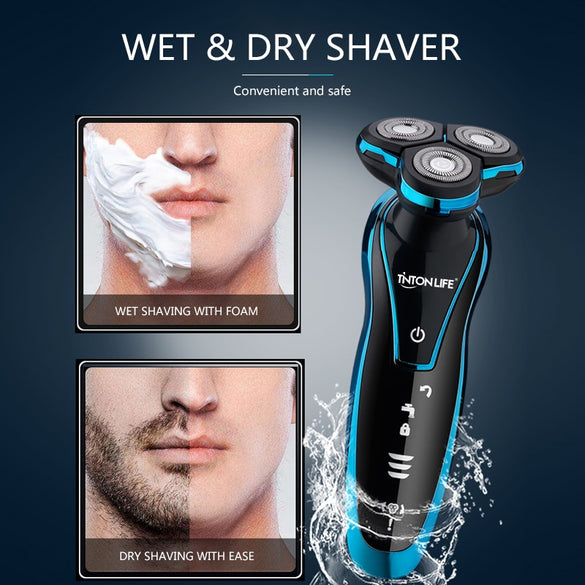 Rechargeable Electric Shaver Electric Beard Trimmer Shaving Machine for Men Beard Razor Wet-Dry Dual Use Washable