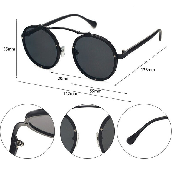 SHAUNA Popular Women Round Sunglasses Brand Designer Vintage Men Matte Frame Sun Glasses UV400