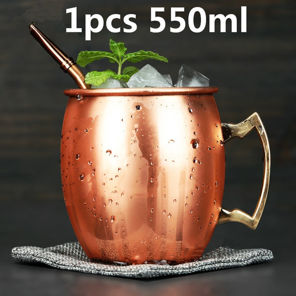 550ml Moscow Mule Copper Mugs Metal Mug Cup Stainless Steel Beer Wine Coffee Cup