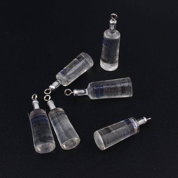 10pcs 30x10mm Water Bottle Charms Resin Earring Findings 3D Phone Case Key Chain Necklace Pendant DIY Decoration Jewelry Make