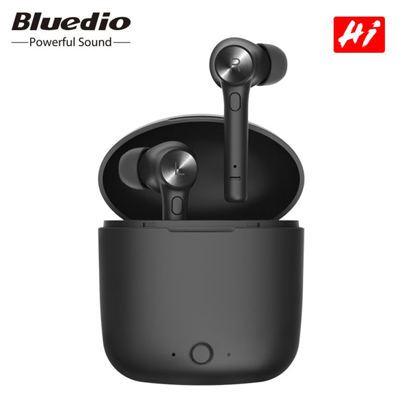 Bluedio Hi wireless tws earbuds bluetooth earphone stereo sport earbuds wireless headset with charging box built-in microphone