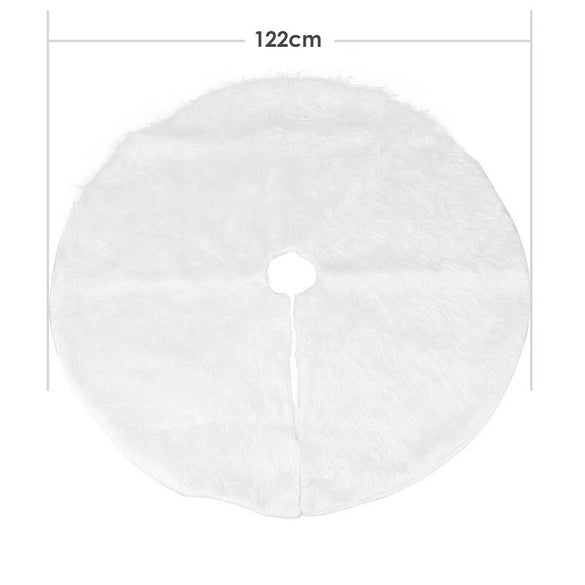 1pc White Plush Christmas Tree Skirts Fur Carpet Merry Christmas Decoration for Home Natal Natal Tree Skirts New Year Decoration