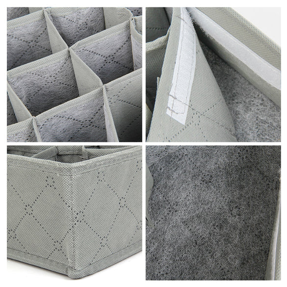 Bamboo Charcoal Non-woven Fabric Foldable Storage Box Underwear Organizer Bra Necktie Panties Socks Case Drawer